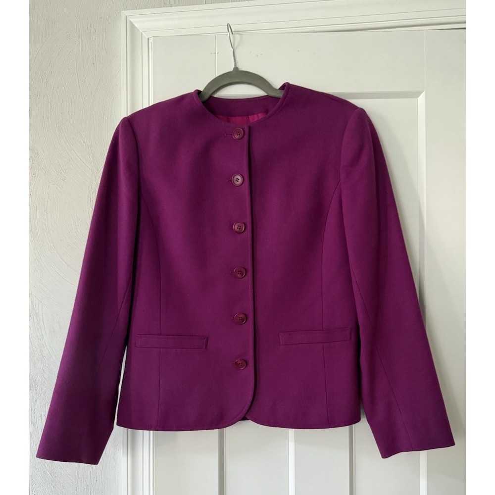 Pendleton Vintage‎ Women's Virgin Wool Blazer Jacket Purple Sz 10 Workwear